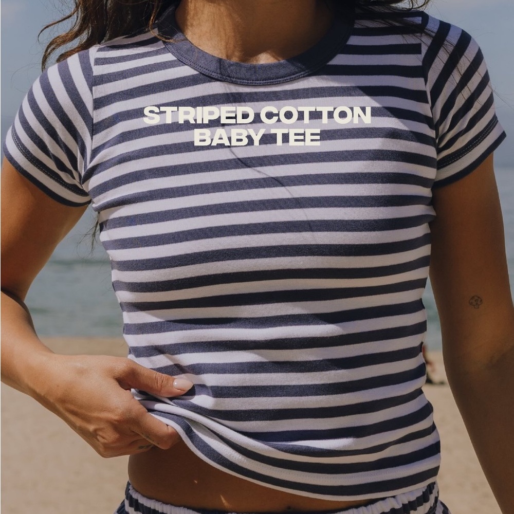 Daily Drills Navy Stripe Short Set